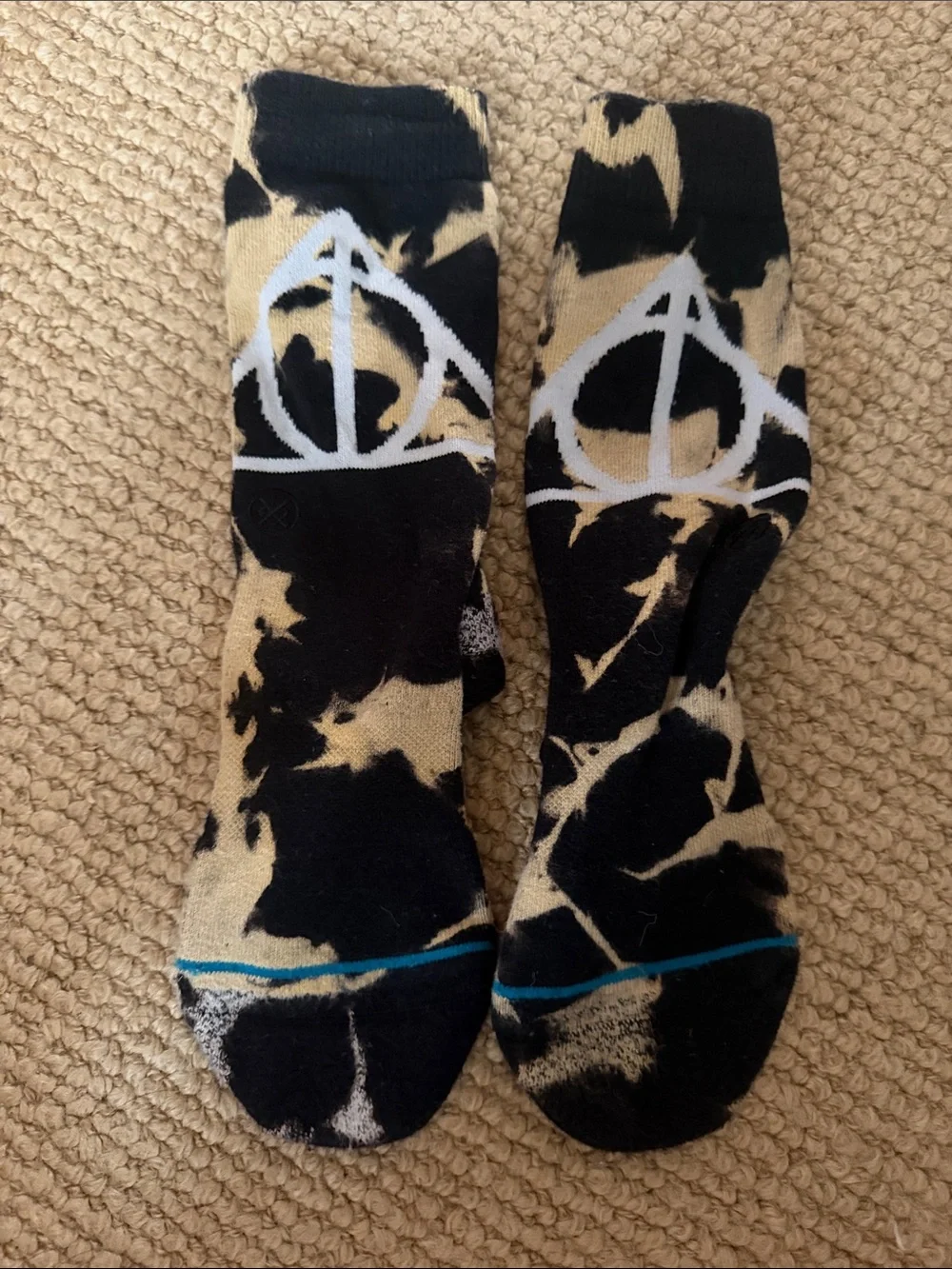 Stance Black Tan Bleach-Effect Harry Potter Crew Socks
